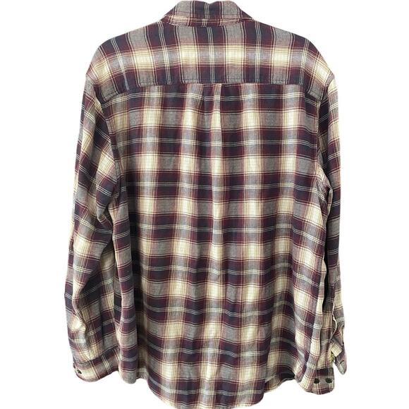Basic Editions Classic Fit Flannel Button Down Long Sleeve Shirt Adult Large - Picture 3 of 3